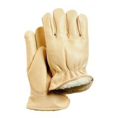 Grain Cowhide Winter Gloves, Large