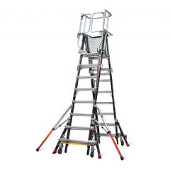 Little Giant 14' Aerial Safety Cage Fiberglass Ladder