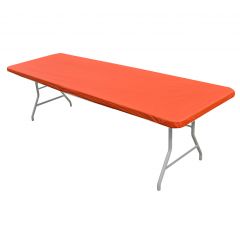 Kwik Covers 6' Rectangle Orange Table Cover - Bulk 100 Count