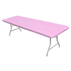 Kwik Covers 6' Rectangle Pink Table Cover - Bulk 100 Count