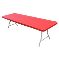 Kwik Covers 6' Rectangle Red Table Cover - Bulk 100 Count