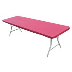 Kwik Covers 8' Rectangle Maroon Table Cover