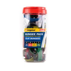 Flat Bungee Cords, Pack of 6