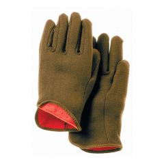 Fleece Lined Brown Jersey Gloves
