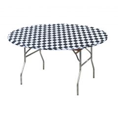 Kwik Covers 48" Round Black/White Gingham Table Cover