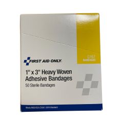 1" x 3" Heavy Woven Fabric Bandages, 50 Pack