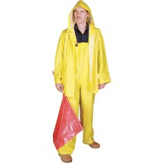 Mutual Industries 3 Piece PVC/Polyester Rain Suit, .35mm, XL, 14505